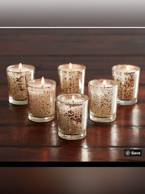 Pottery barn mecury glass votive candle set